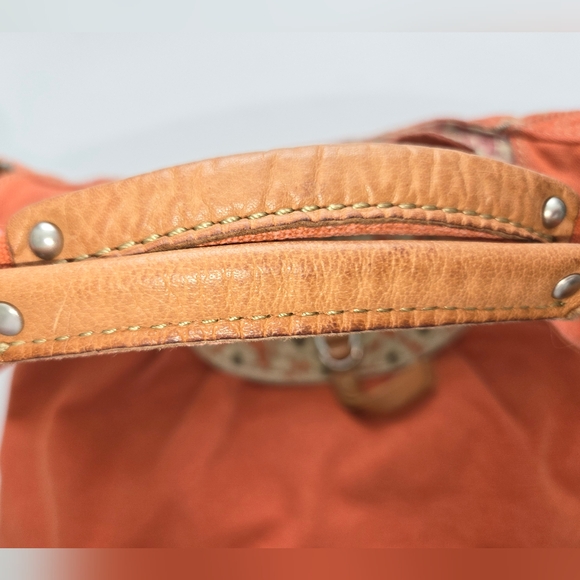 Vintage Fossil Orange Canvas Handbag - Picture 6 of 11